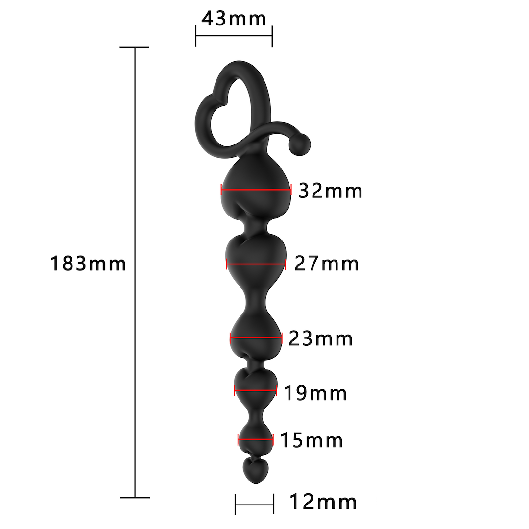 Erospace hjärtformad analstav i medicinskt silikon – 8,3 cm