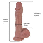 Erospace Realistisk Dildo med Rotation, Stötfunktion & Värme 22 cm – Fjärrkontroll