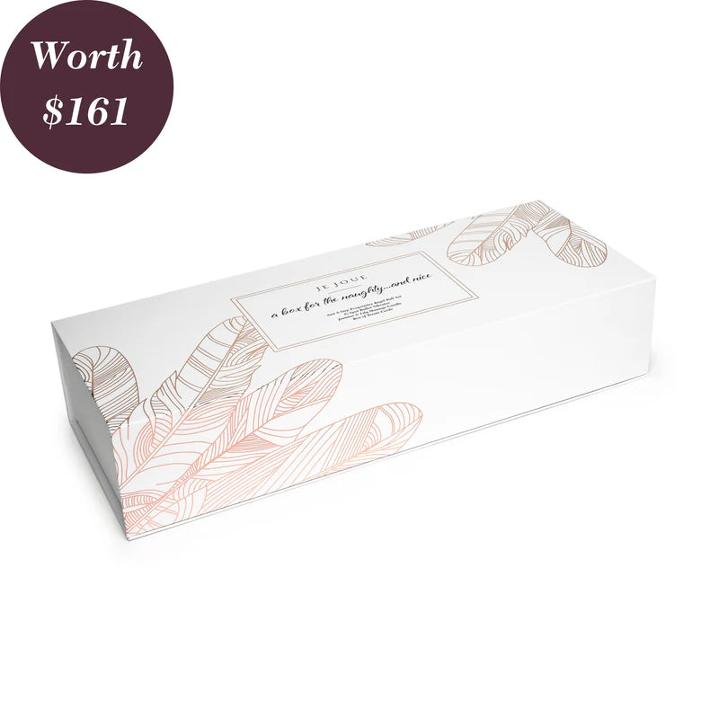 Presentbox för par Gbox – vibrator, knipkulor och massage set (Rosa/Guld)