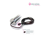 Mystim Glossy Glen bipolär E-Stim-dildo i aluminium 14 cm