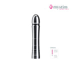 Mystim Glossy Glen bipolär E-Stim-dildo i aluminium 14 cm