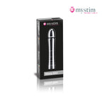 Mystim Glossy Glen bipolär E-Stim-dildo i aluminium 14 cm