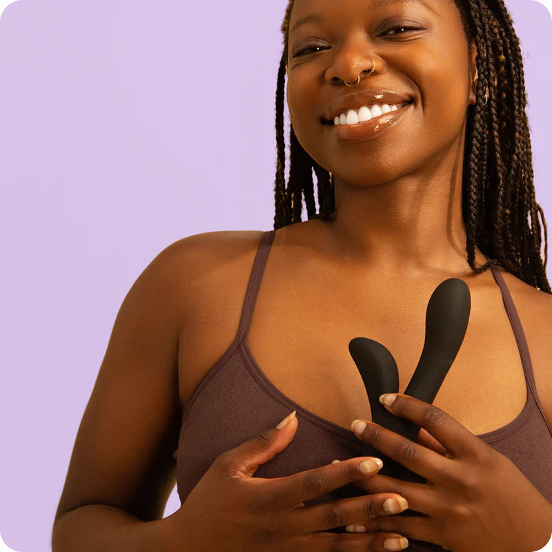 Rabbit-vibrator i silikon Hfx – G-punkt och klitorisstimulering (Svart)