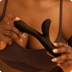 Rabbit-vibrator i silikon Hfx – G-punkt och klitorisstimulering (Svart)