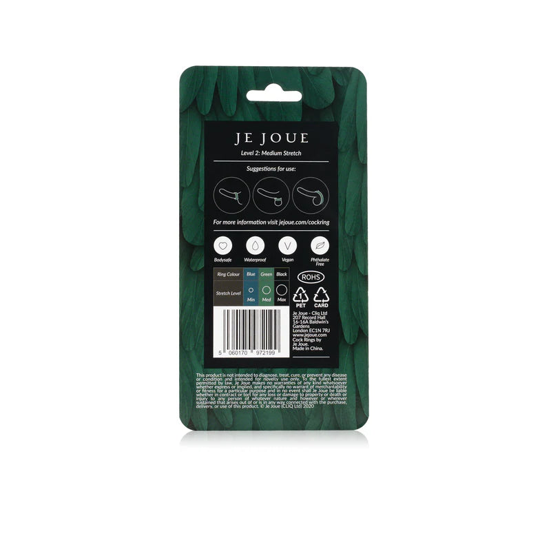 Penisring i silikon – medium stretch med bekväm passform (Grön)