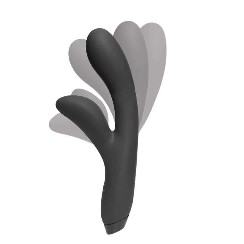 Rabbit-vibrator i silikon Hfx – G-punkt och klitorisstimulering (Svart)